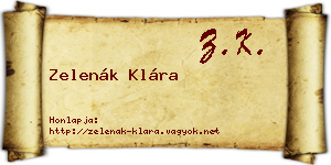 Zelenák Klára névjegykártya